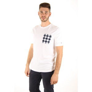 Tommy Hilfiger pánské bílé tričko Gingham - XL (100)